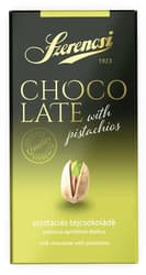 Milk chocolate with chopped roasted salted pistachios