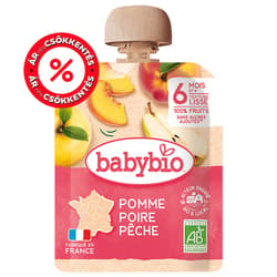 Babybio Apple Pear Peach pouch 90g 6m+