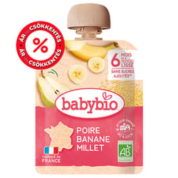 Babybio Pear Banana Millet pouch 90g 6m+
