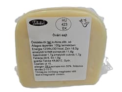 Tebike Óvári cheese, sliced