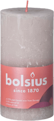 Bolsius Rustic Shine pillar candle 68x130mm, Sandy Grey