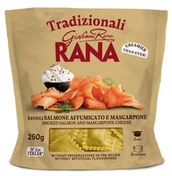 Rana ravioli fresh egg pasta with smoked salmon and mascarpone filling