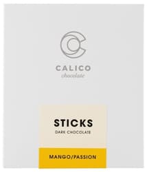 CALICO Sticks Mangó/passió - étcsokoládé lapok mangó és maracuja ízesítésű karamellel töltve