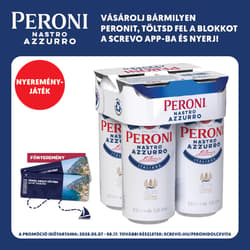 Peroni Nastro Azzurro minőségi világos sör 5% (4-es multipack)