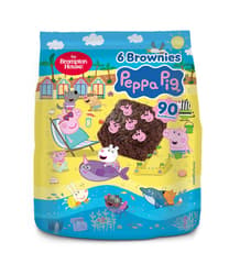 Peppa Pig brownie with brown sugar decoration