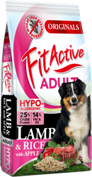 FitActive ORIGINALS búzamentes, hipoallergén eledel felnőtt kutyáknak bárány