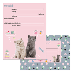 Ars Una partimeghívó borítékkal Cute animals-Tea party (5532)