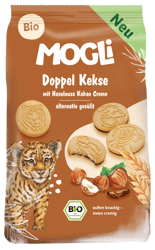 Mogli bio Doppelkekse mogyorókrémes kakaós keksz 90g
