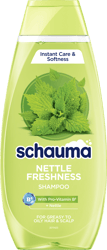 Schauma Shampoo Nettle & Freshness 400ml, with Pro-Vitamin B5 & Nettle extract, Haircare Shampoo for Normal to Greasy Hair, Vegan* Shampoo