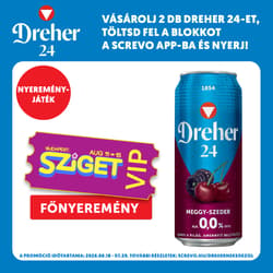 Dreher 24 meggy és szeder ízű ital és alkoholmentes világos sör keveréke