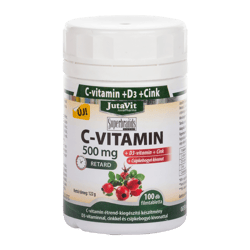 JutaVit C-vitamin 500 mg Csipkebogyó + D3 + Cink retard filmtabletta 100 db