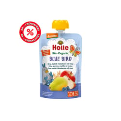 Holle Bio Blue Bird - Tasak körte, alma és áfonya zabbal 8 hónapos kortól, demeter
