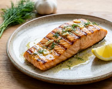 Dill Garlic Grilled Salmon