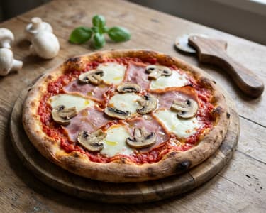Sonkás-gombás pizza