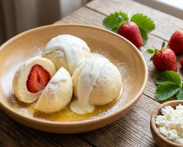 Strawberry Cottage Cheese Dumplings