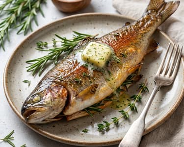Trout baked in butter
