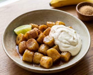 Rumos-mascarponés sült banán