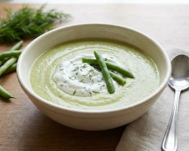 Jéghideg zöldbableves kapros joghurttal