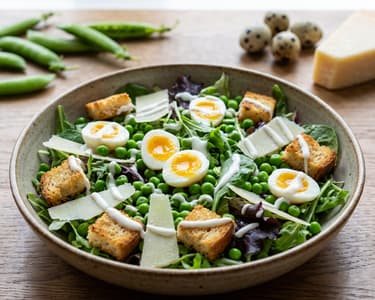 Fitness Salad with Quail Eggs and Pecorino