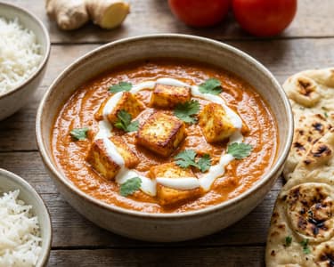 Paneer sajt tikka masala szósszal