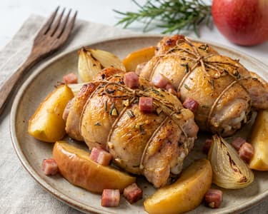 Rozmaringos comb almával sütve