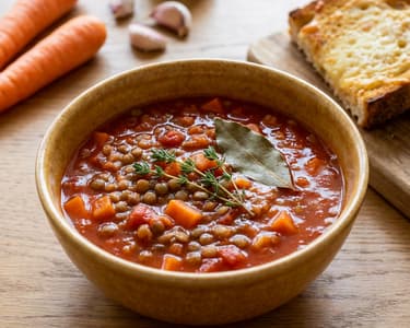 Paradicsomos lencseleves