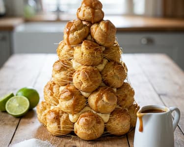 Karamellás fánktorony