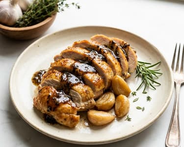 Karácsonyi pulykasült konfitált fokhagymával