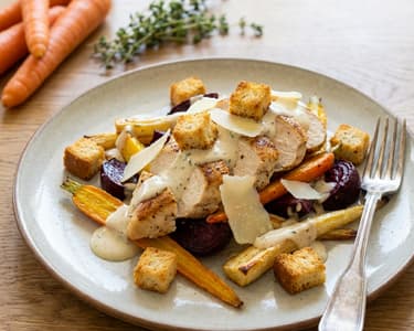 Téli csirke Cézár salátával