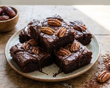 Cukormentes datolyás-pekándiós brownie