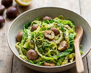 Gesztenyés-citromos kelkáposzta