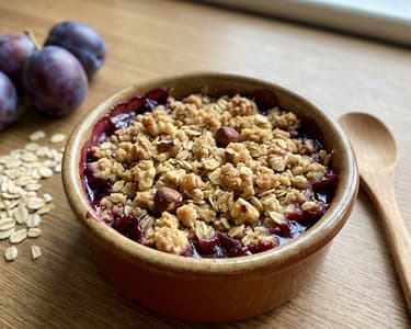 Plum-oat crumble