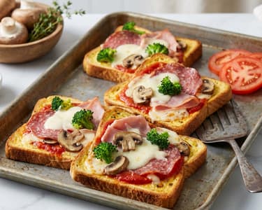 Leftover Ham and Salami Bread Pizza
