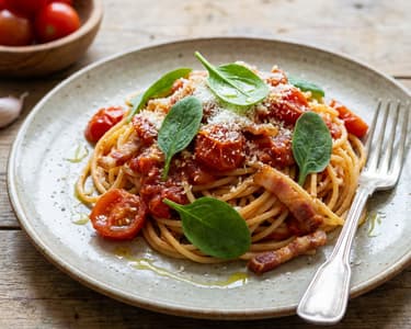 Olasz húsvéti spaghetti, pancetta szalonnával