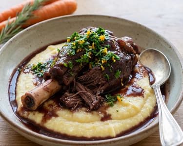 Szarvas osso bucco krémes polentával