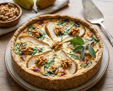 Kéksajtos-körtés pite pirított dióval