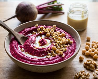 Céklás hummusz