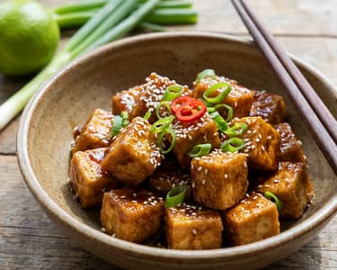 Crispy, Sticky Tofu