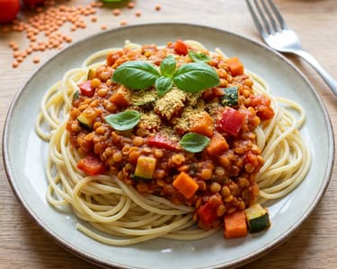 Vegán bolognai spagetti