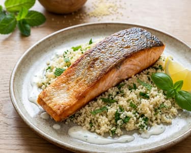 Baked Salmon with Spiced Couscous
