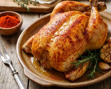 Szaftos sült csirke ropogós bőrrel