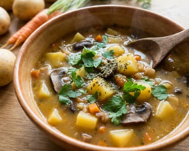 Traditional Potato Soup with Wild Mushrooms