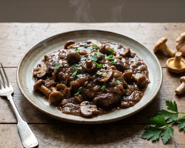 Beef Steak with Wild Mushrooms