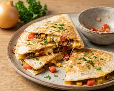 Minced meat quesadilla | Quick Mexican dinner