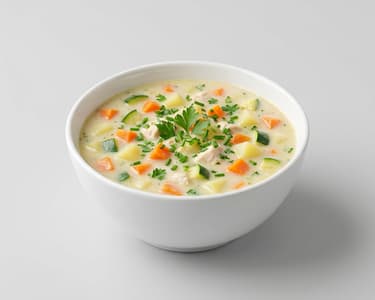 Krémes csirkeleves zöldségekkel