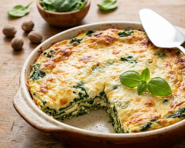 Ricottás és parmezános spenótos lasagne