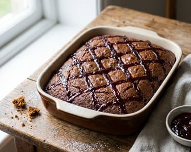 Mixed Honey Cake with Plum Jam
