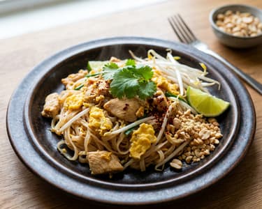 Pad Thai csirkével és mogyoróval