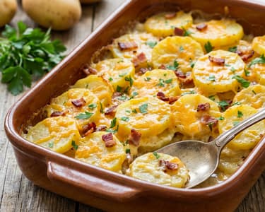 Cheesy Bacon Potato Gratin