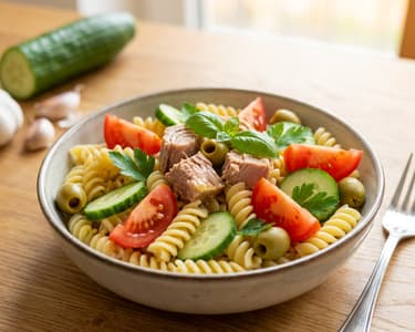 Tonhalas tésztasaláta